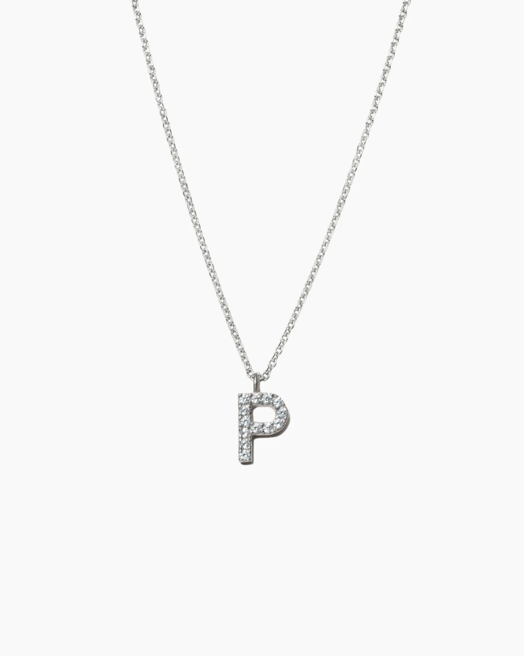 Stone Letter Charm Necklace Silver - Image 19