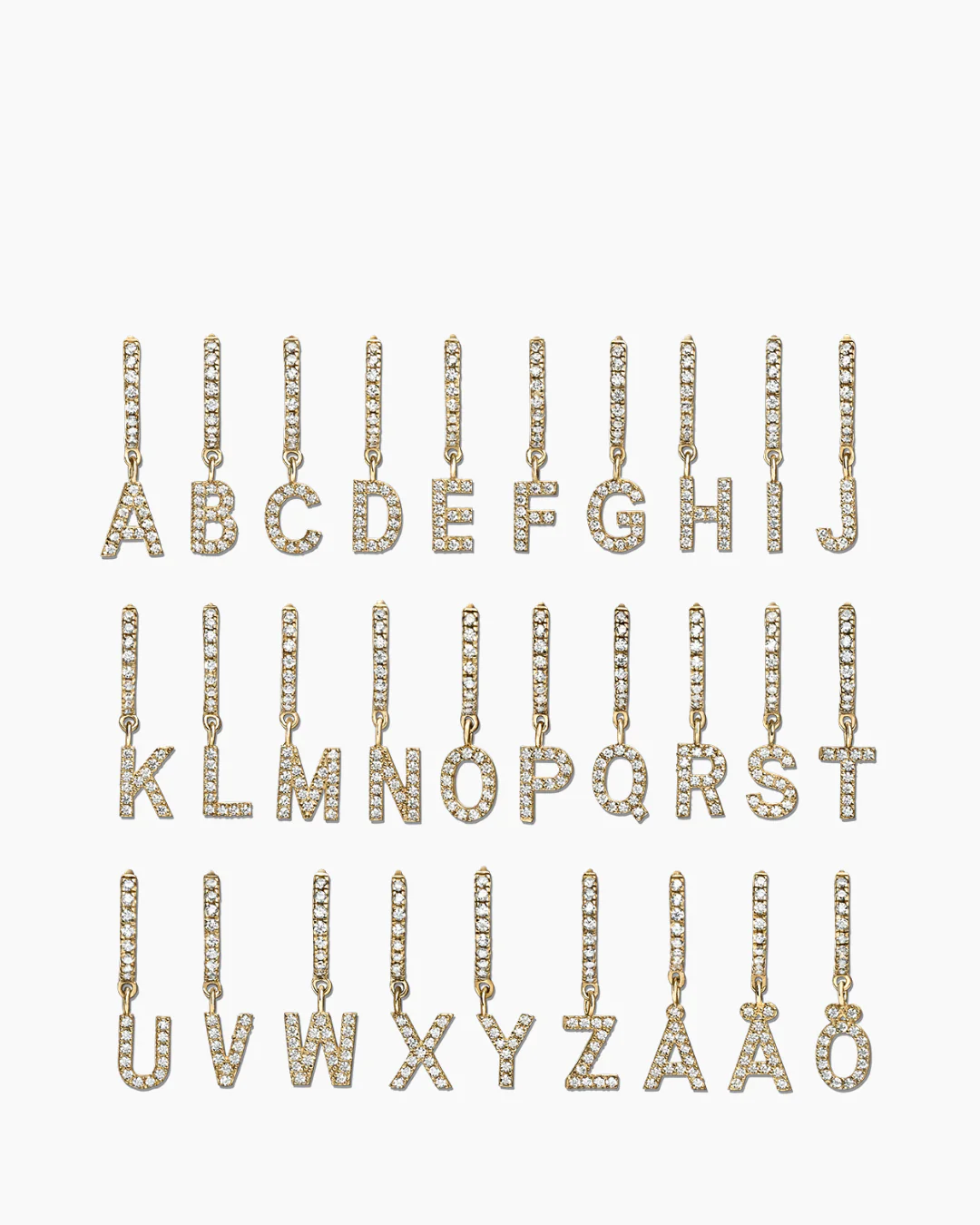 Stone Letter Hoop Gold - Image 3
