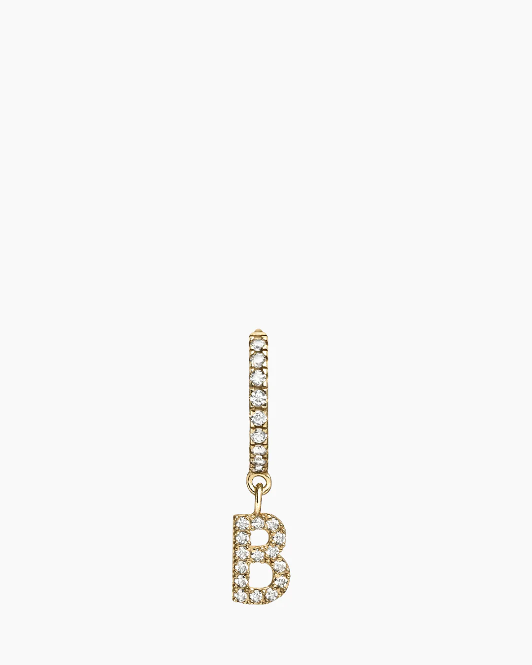 Stone Letter Hoop Gold - Image 5