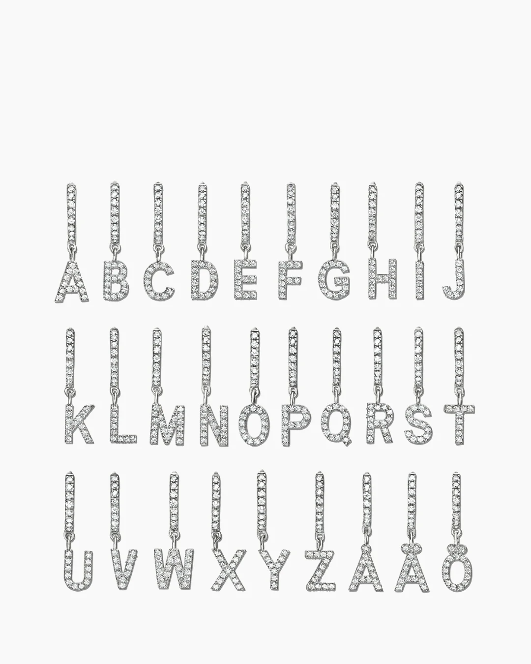 Stone Letter Hoop Silver - Image 3