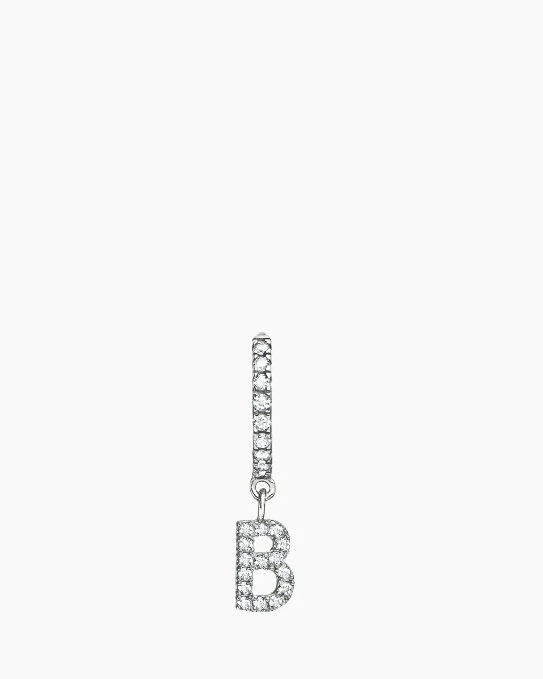 Stone Letter Hoop Silver - Image 5