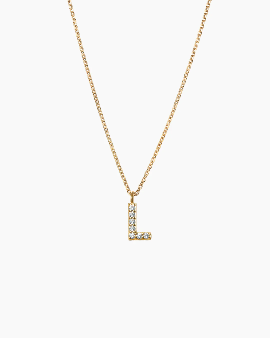 Stone Letter Necklace Gold - Image 16