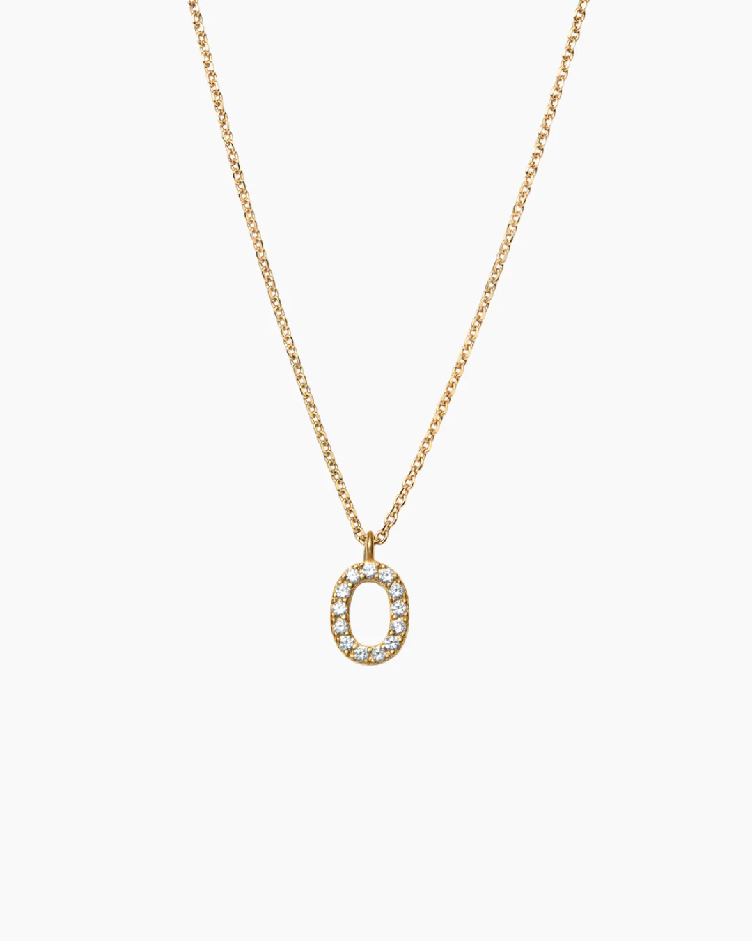 Stone Letter Necklace Gold - Image 19