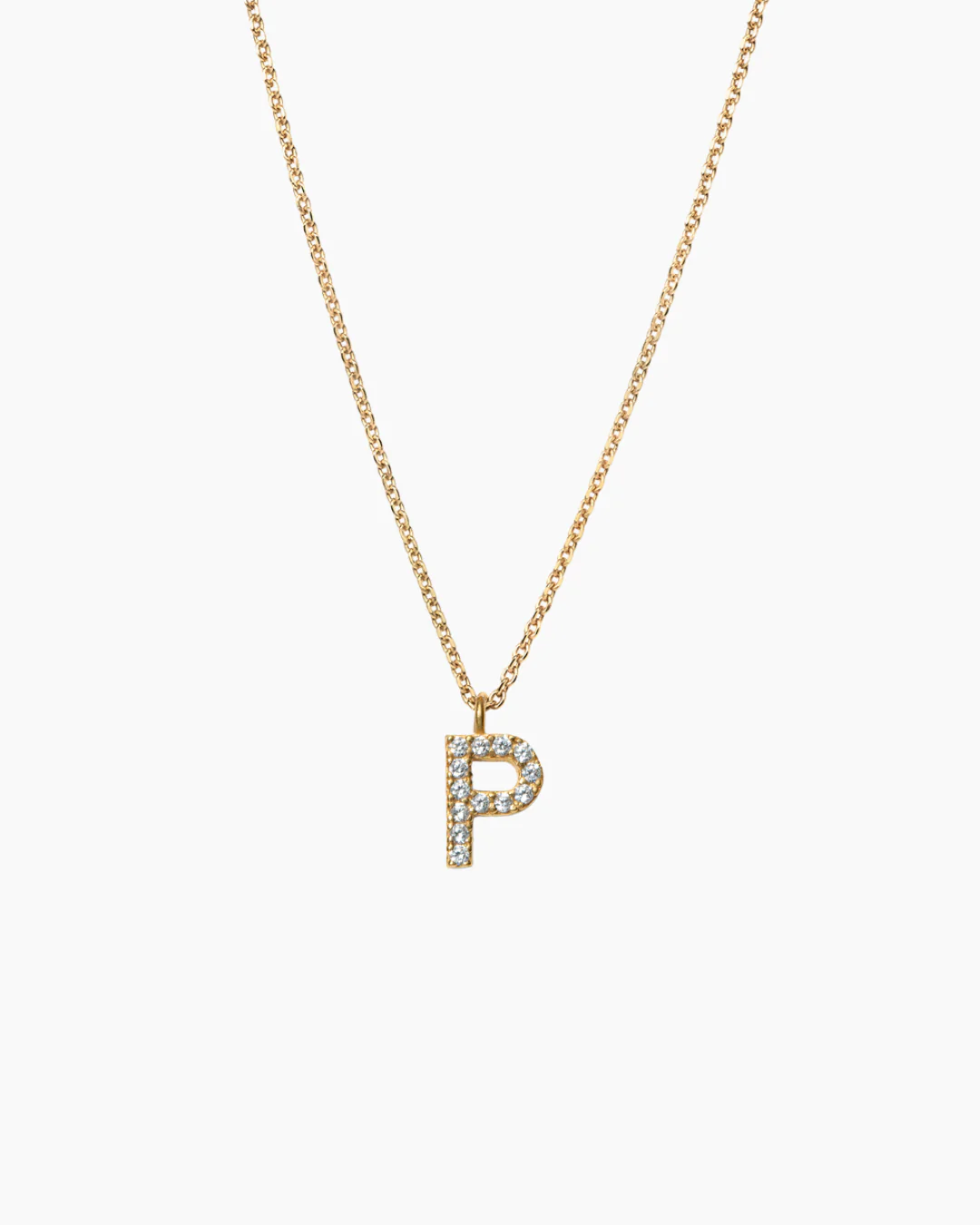Stone Letter Necklace Gold - Image 20