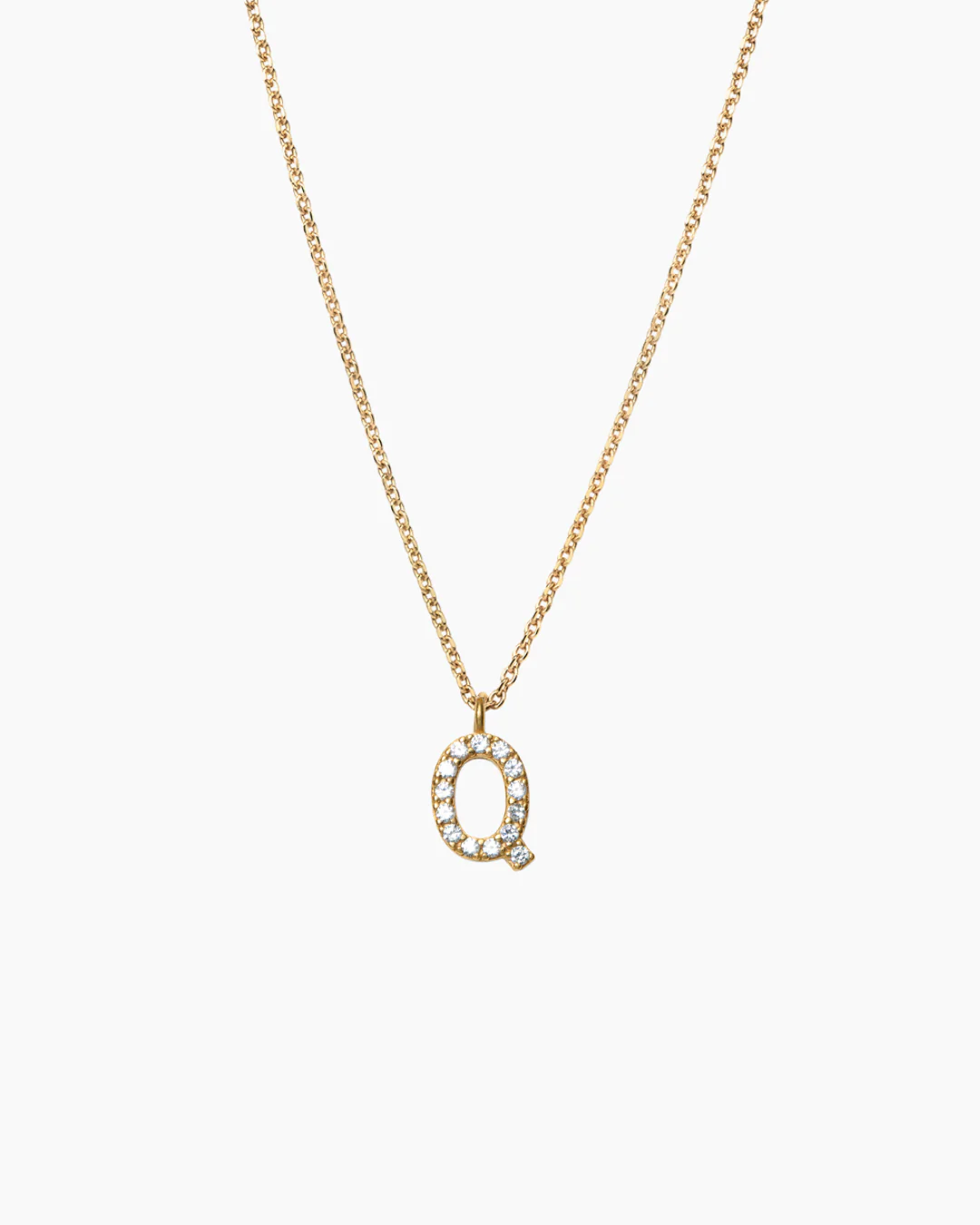 Stone Letter Necklace Gold - Image 21
