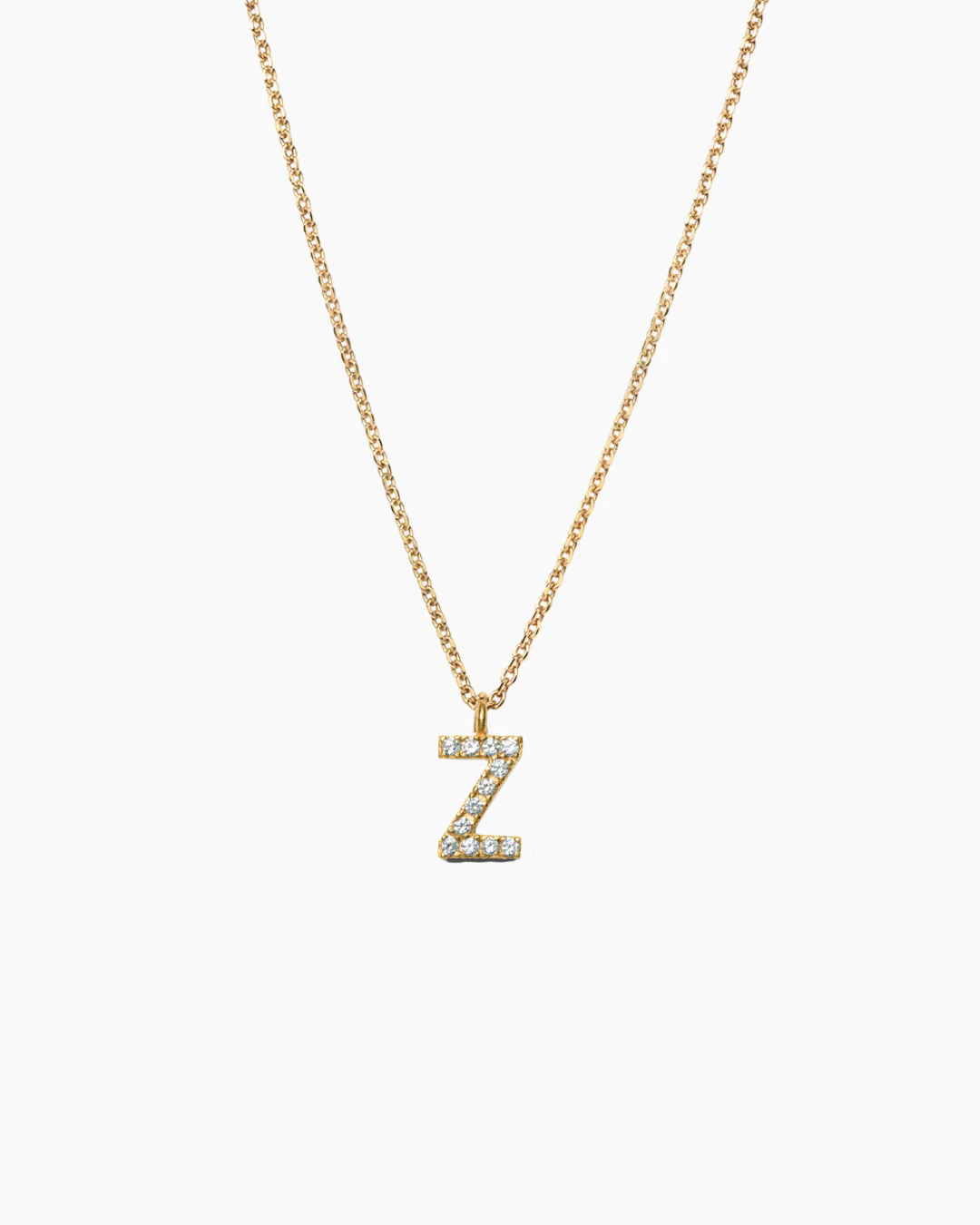 Stone Letter Necklace Gold - Image 30