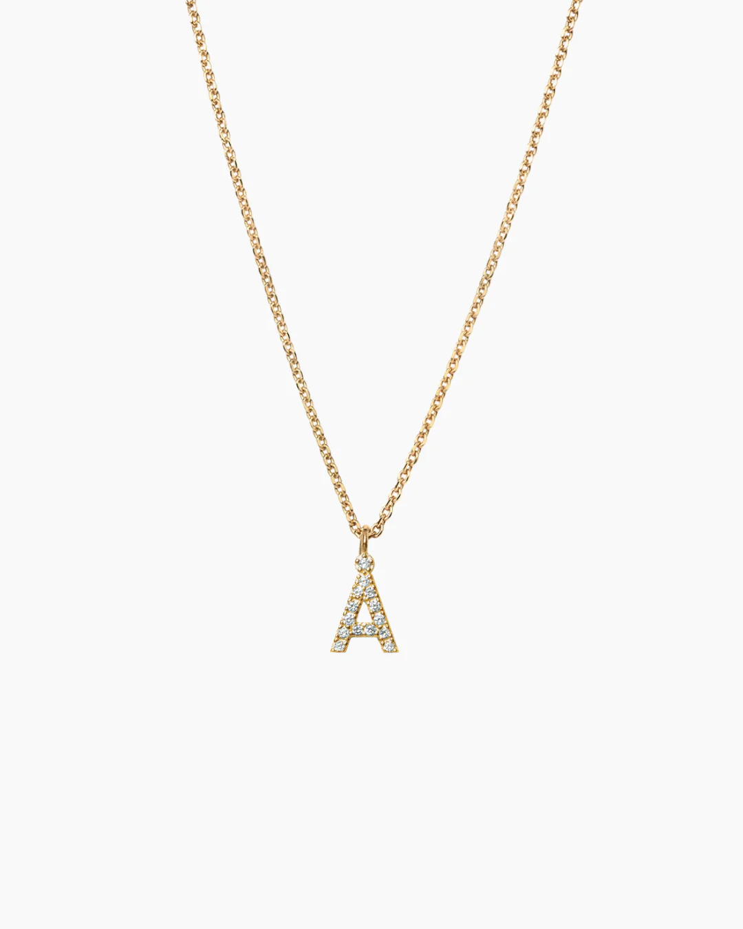 Stone Letter Necklace Gold - Image 31