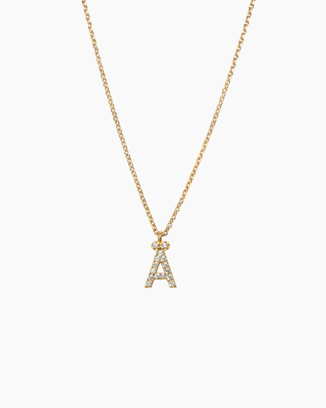 Stone Letter Necklace Gold - Image 32
