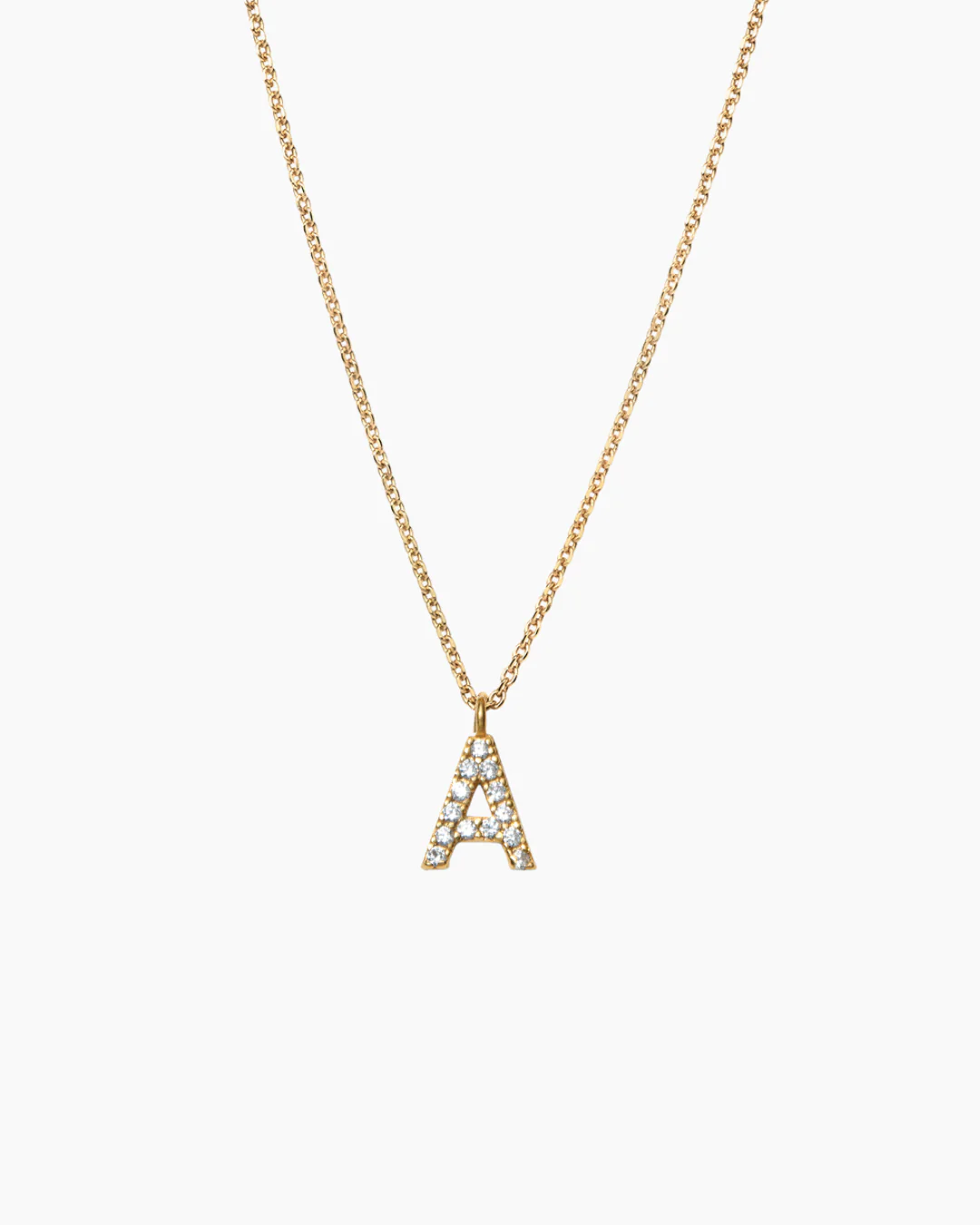 Stone Letter Necklace Gold - Image 6
