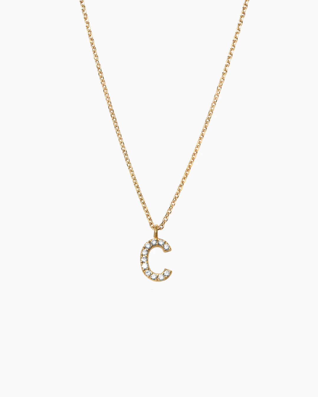 Stone Letter Necklace Gold - Image 7