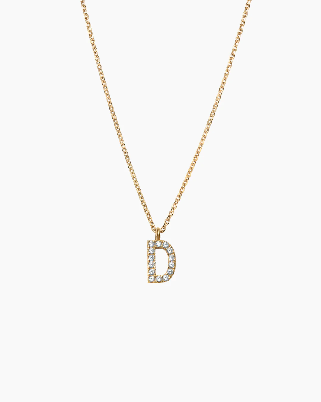 Stone Letter Necklace Gold - Image 8