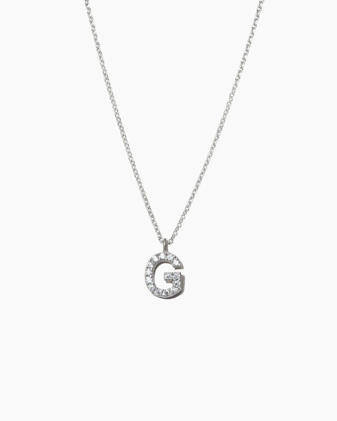 Stone Letter Necklace Silver - Image 10
