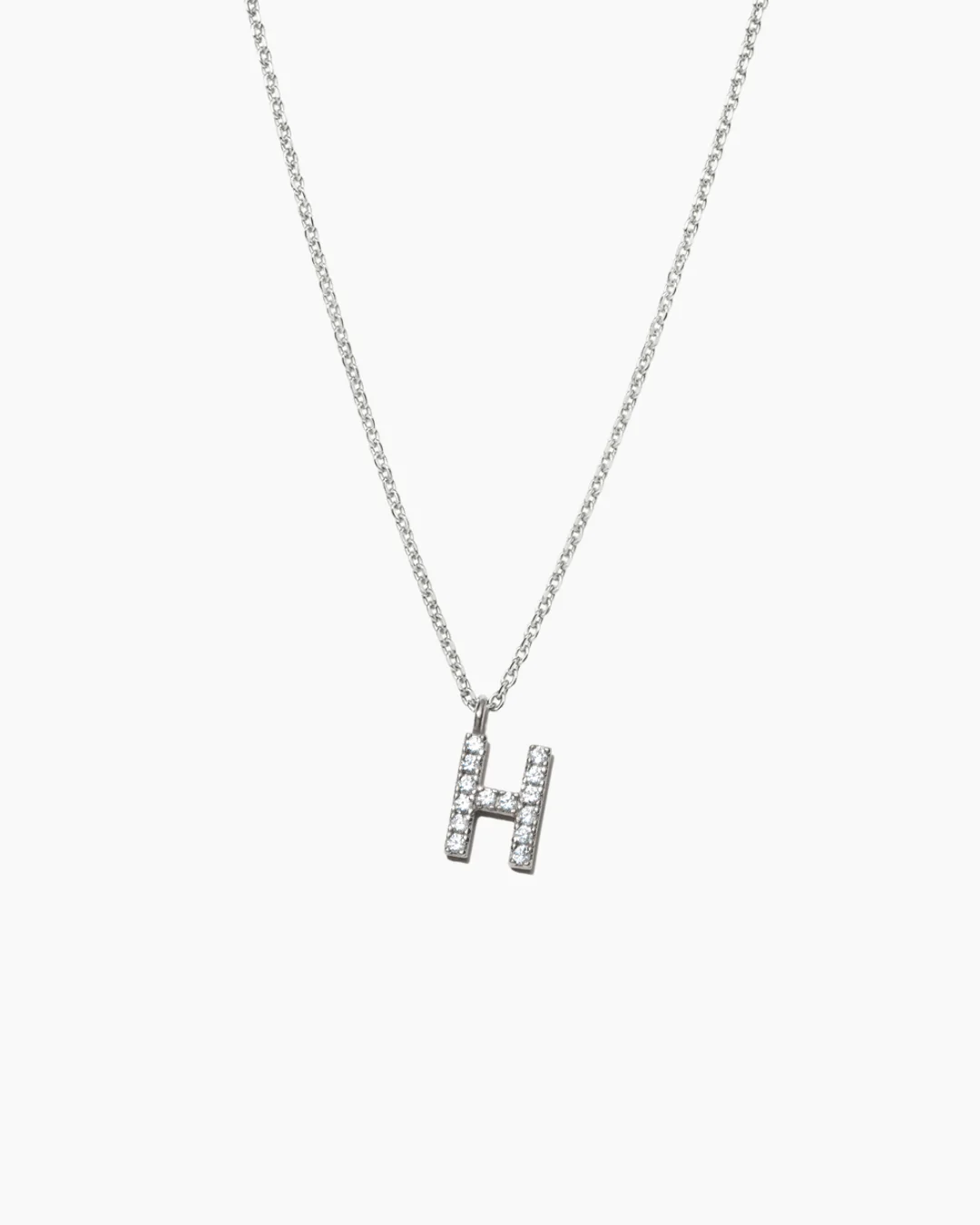 Stone Letter Necklace Silver - Image 11