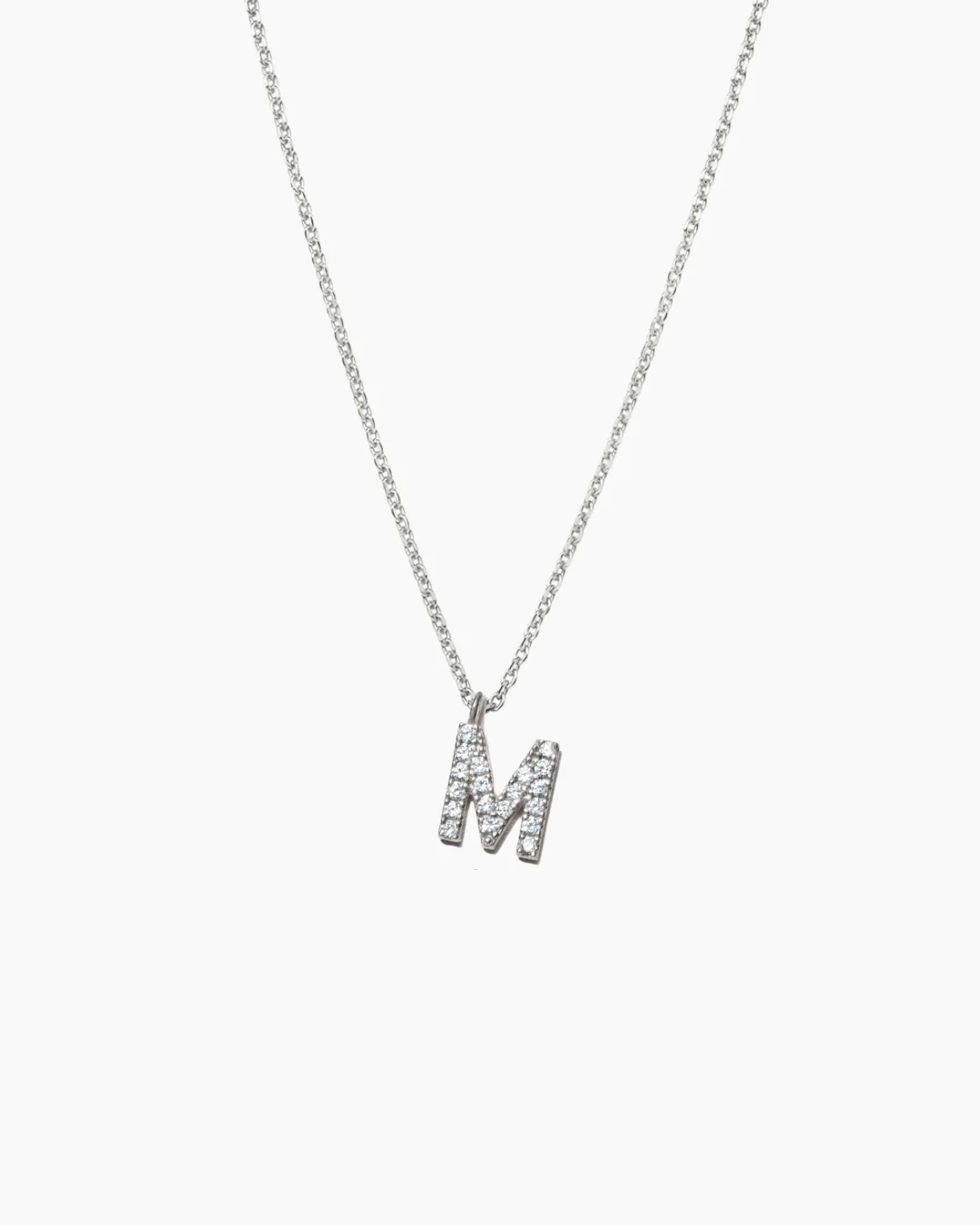 Stone Letter Necklace Silver - Image 16