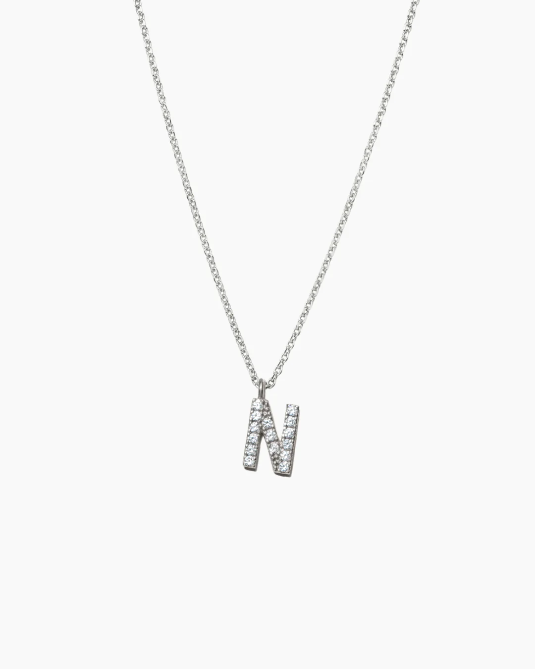 Stone Letter Necklace Silver - Image 17