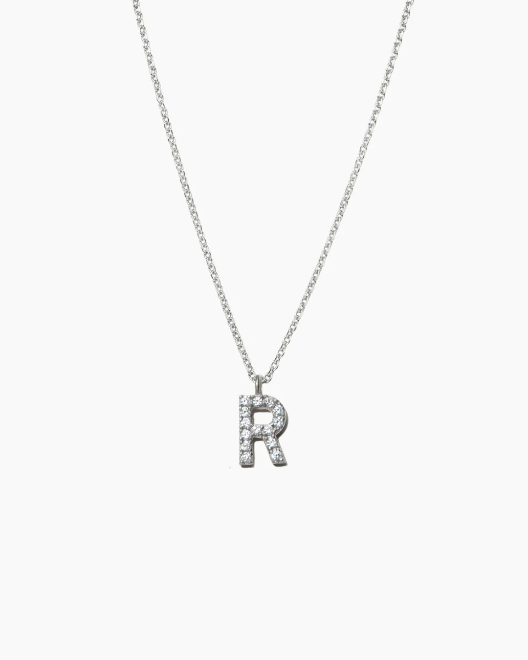 Stone Letter Necklace Silver - Image 21