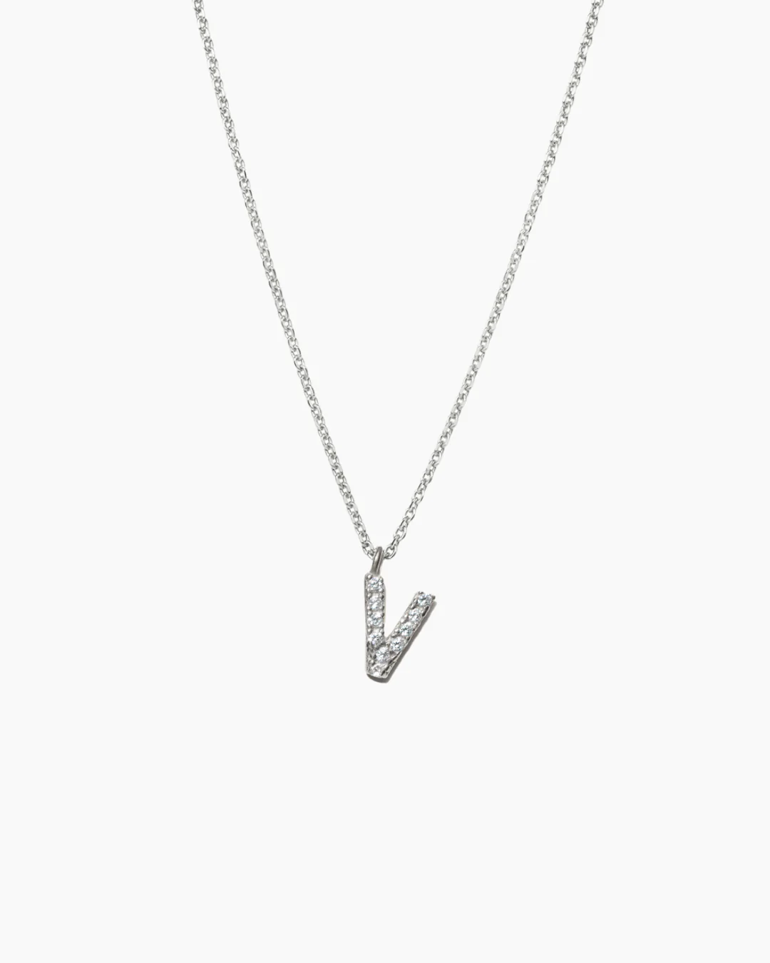 Stone Letter Necklace Silver - Image 25