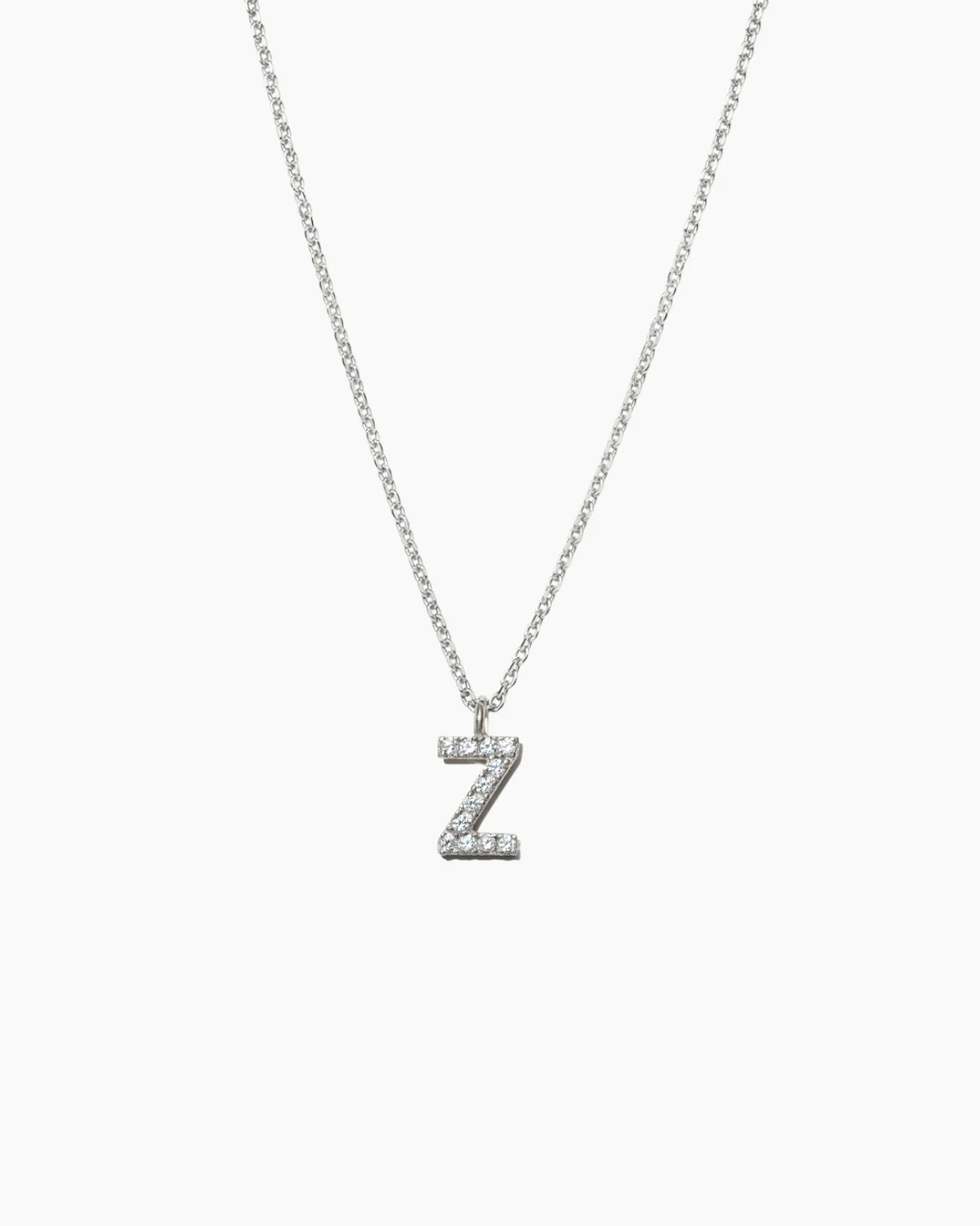 Stone Letter Necklace Silver - Image 29