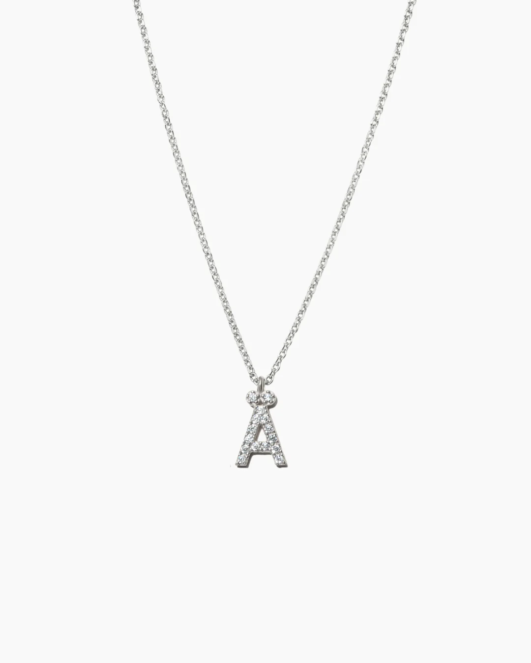 Stone Letter Necklace Silver - Image 31