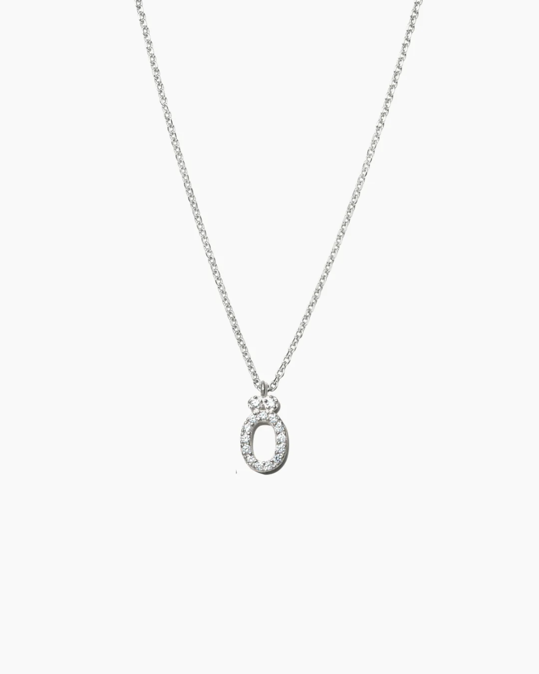 Stone Letter Necklace Silver - Image 32