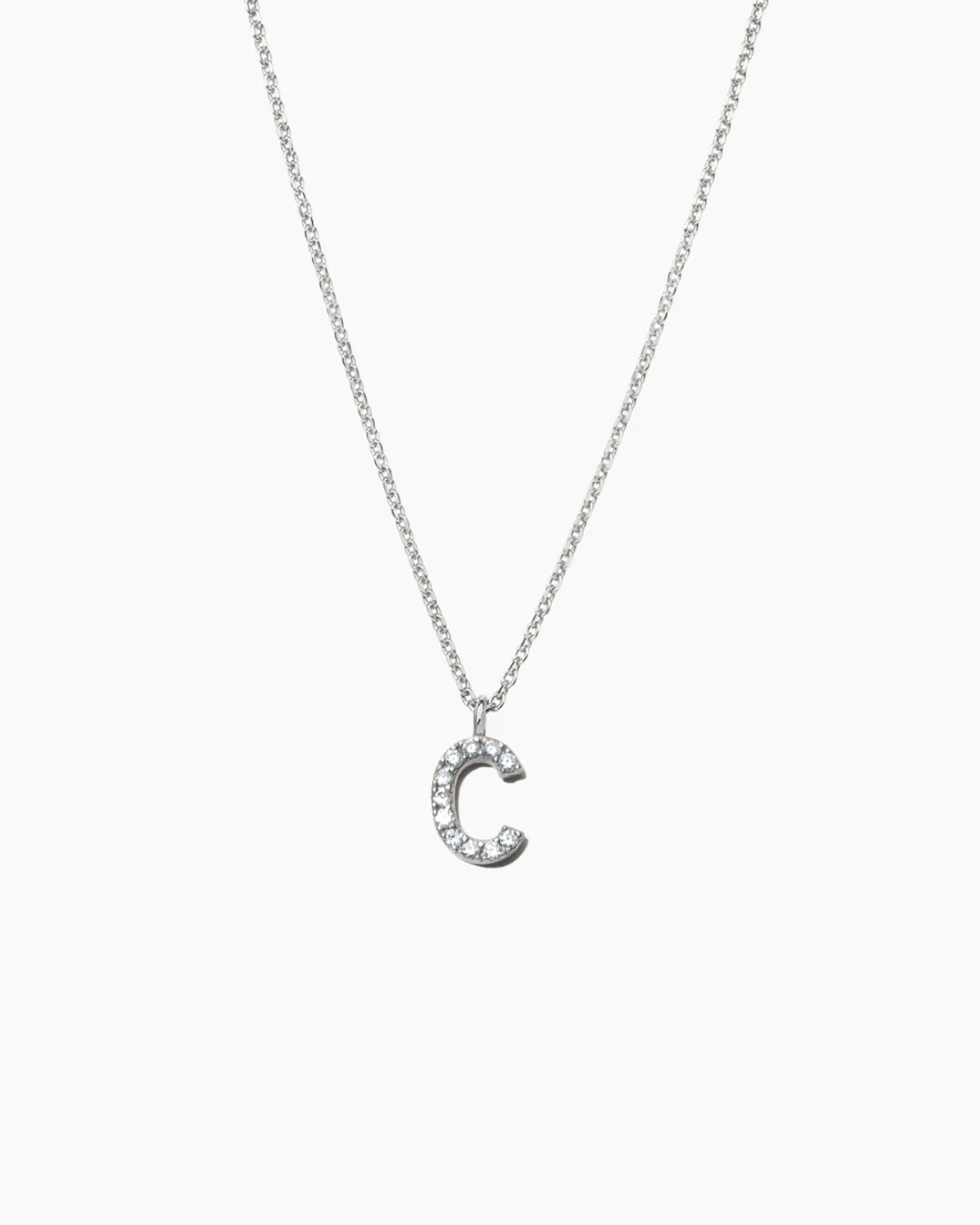 Stone Letter Necklace Silver - Image 6