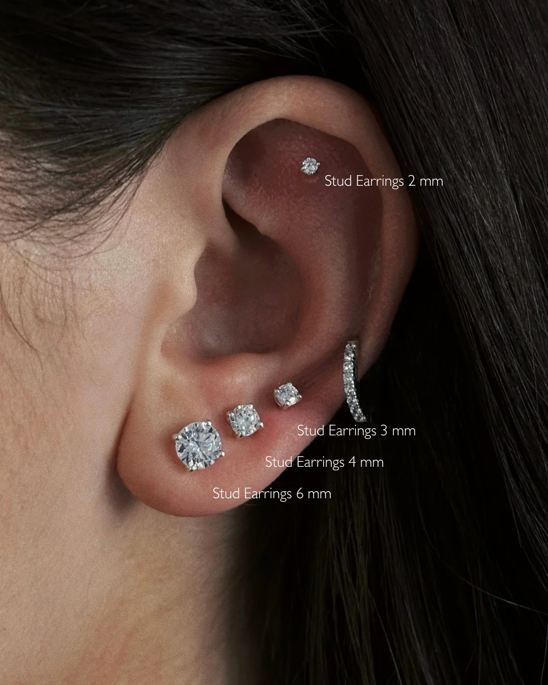 Stud Earrings Silver - 4 mm - Image 5