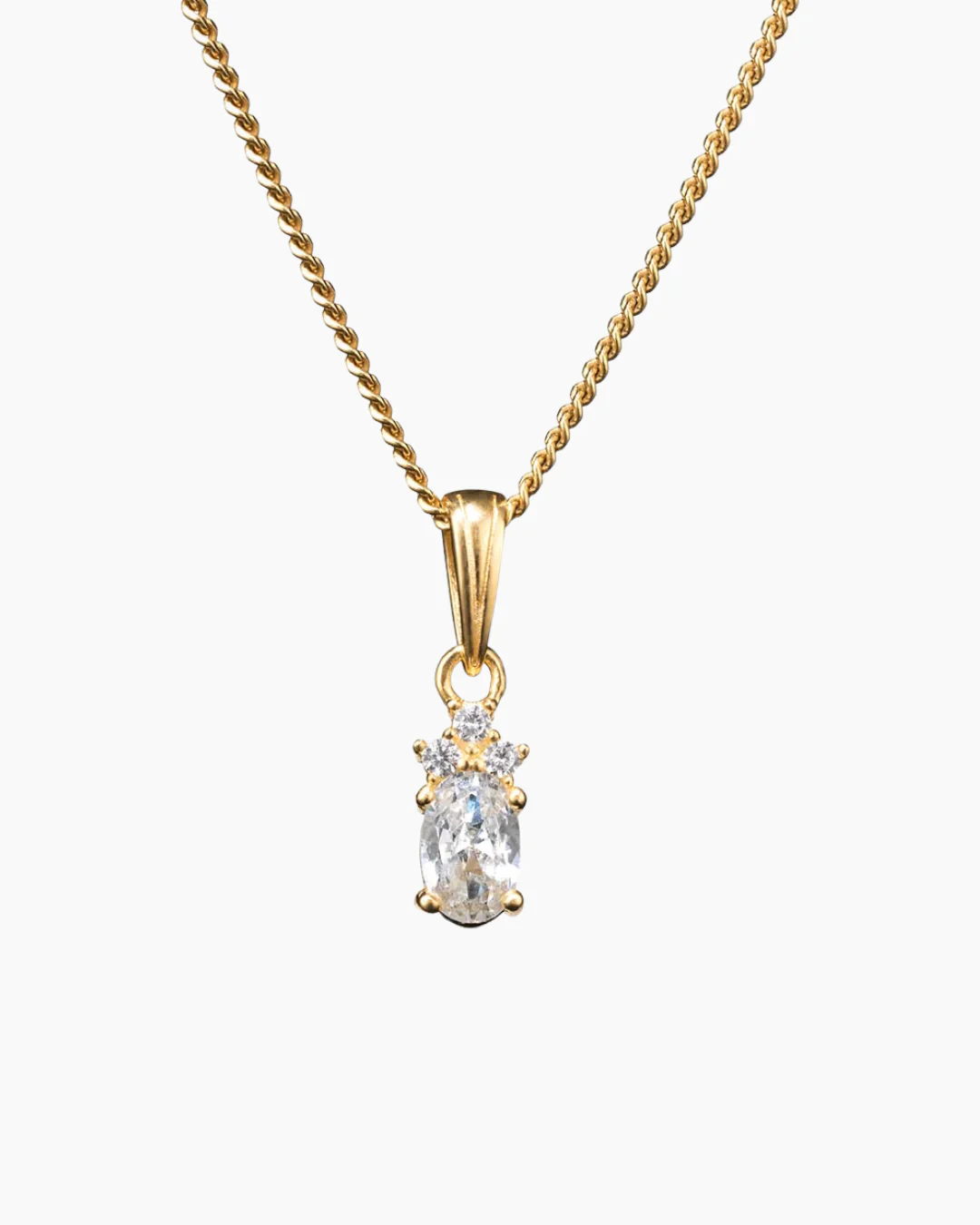 White Pendant Necklace Gold - Image 3